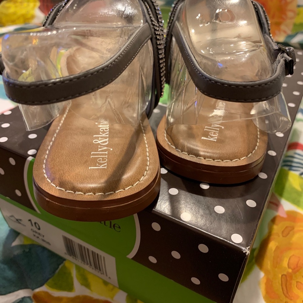 Gray braided slingback Sandals sz 10 - Picture 8 of 10
